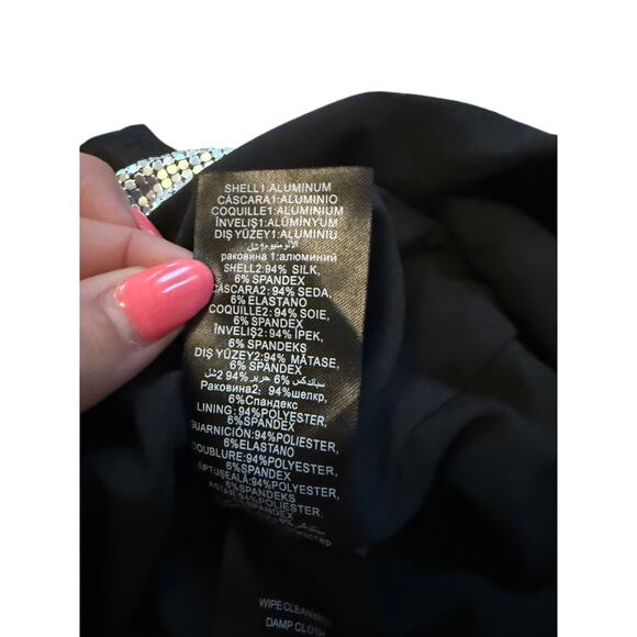 NWT Bebe Vintage Y2K Silver Metal Mesh Mini Skirt M - Picture 5 of 5